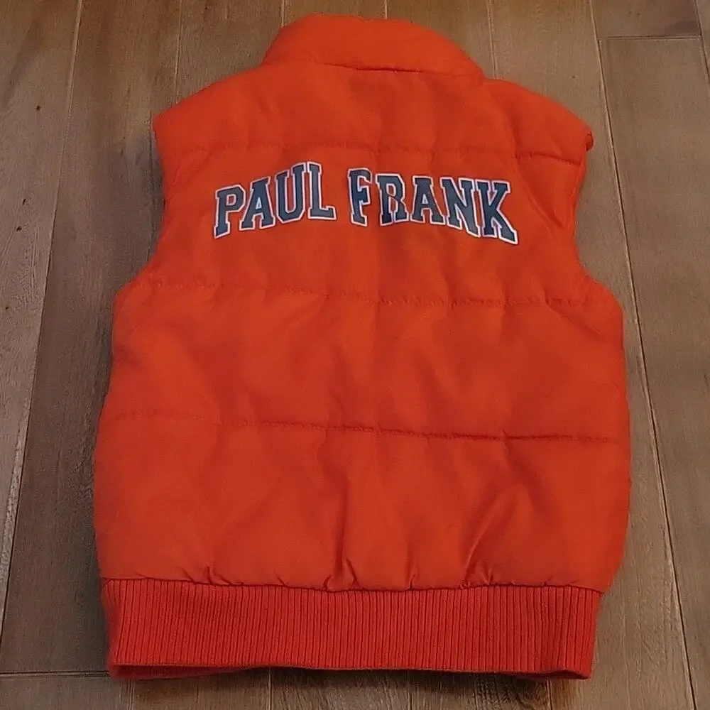 Kids Paul Frank Target Puffer Vest Hockey‎ Graphic Orange 4T